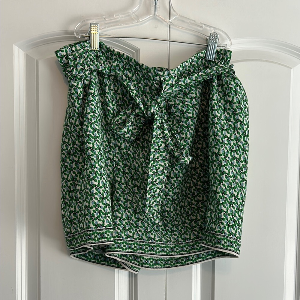 Green Patterned Women's Shorts